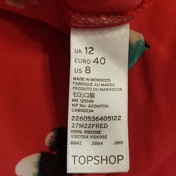 TOPSHOP Spring Skirt - True Red Floral - Picture 8 of 8